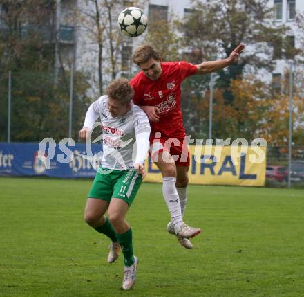 Fussball Kaerntner Liga. KAC gegen Donau.  Peter Pucker  (KAC),  Andreas Martin Tatschl  (Donau). Klagenfurt, am 9.11.2024.
Foto: Kuess
www.qspictures.net
---
pressefotos, pressefotografie, kuess, qs, qspictures, sport, bild, bilder, bilddatenbank