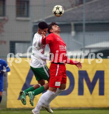 Fussball Kaerntner Liga. KAC gegen Donau.   Mihret Topcagic (KAC),   Androw Ibrahim (Donau). Klagenfurt, am 9.11.2024.
Foto: Kuess
www.qspictures.net
---
pressefotos, pressefotografie, kuess, qs, qspictures, sport, bild, bilder, bilddatenbank