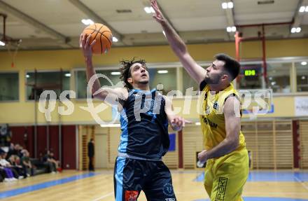 Basketball 2. Liga 2024/2025. Grunddurchgang 7. Runde. Woerthersee Piraten gegen Vienna Timberwolves. Marin Sliskovic  (Piraten), Armin Karian (Vienna). Klagenfurt, am 9.11.2024.
Foto: Kuess


---
pressefotos, pressefotografie, kuess, qs, qspictures, sport, bild, bilder, bilddatenbank