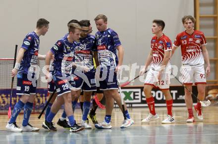 Floorball Derby KAC  gegen VSV Unihockey.   Torjubel   (VSV). Klagenfurt, am 16.11.2024.
Foto: Kuess
www.qspictures.net
---
pressefotos, pressefotografie, kuess, qs, qspictures, sport, bild, bilder, bilddatenbank