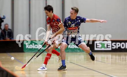 Floorball Derby KAC  gegen VSV Unihockey.   Muench Nikita (KAC),  Brajic Anze  (VSV). Klagenfurt, am 16.11.2024.
Foto: Kuess
www.qspictures.net
---
pressefotos, pressefotografie, kuess, qs, qspictures, sport, bild, bilder, bilddatenbank