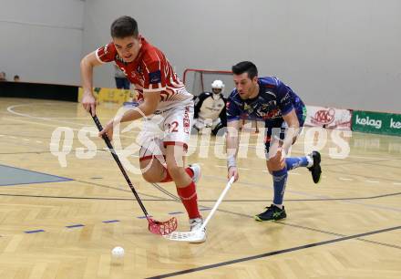 Floorball Derby KAC  gegen VSV Unihockey.  Apold Alexander  (KAC),   Schmid Timo (VSV). Klagenfurt, am 16.11.2024.
Foto: Kuess
www.qspictures.net
---
pressefotos, pressefotografie, kuess, qs, qspictures, sport, bild, bilder, bilddatenbank