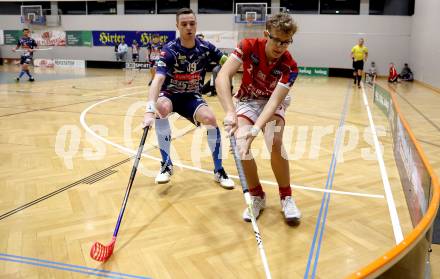 Floorball Derby KAC  gegen VSV Unihockey.   Flaschberger Sebastian (KAC),  Seiser Philipp (VSV). Klagenfurt, am 16.11.2024.
Foto: Kuess
www.qspictures.net
---
pressefotos, pressefotografie, kuess, qs, qspictures, sport, bild, bilder, bilddatenbank