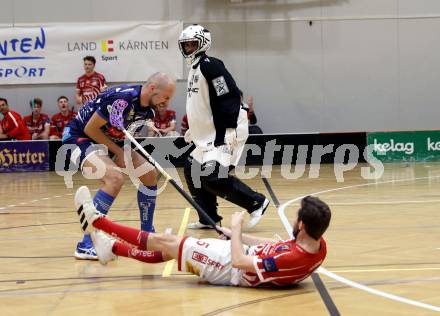 Floorball Derby KAC  gegen VSV Unihockey.   Hirm Fabian (KAC),  Slama Jan  (VSV). Klagenfurt, am 16.11.2024.
Foto: Kuess
www.qspictures.net
---
pressefotos, pressefotografie, kuess, qs, qspictures, sport, bild, bilder, bilddatenbank