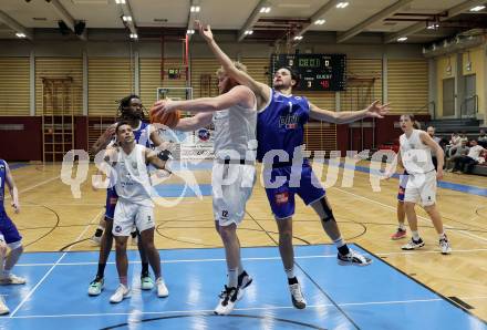 Basketball 2. Liga 2024/2025. Grunddurchgang 8. Runde. KOS Celovec gegen Kufstein Towers.   Oliver Kretschmer (KOS), Aleksander Mlodianovski  (Kufstein). Klagenfurt, am 16.11.2024.
Foto: Kuess


---
pressefotos, pressefotografie, kuess, qs, qspictures, sport, bild, bilder, bilddatenbank