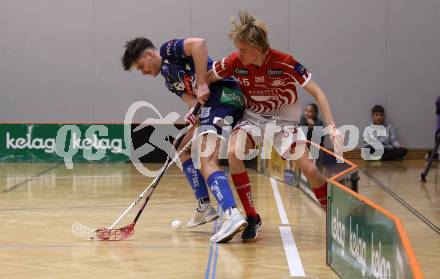 Floorball Derby KAC  gegen VSV Unihockey.   Lesnjak Viktor (KAC),   Unterweger Thomas (VSV). Klagenfurt, am 16.11.2024.
Foto: Kuess
www.qspictures.net
---
pressefotos, pressefotografie, kuess, qs, qspictures, sport, bild, bilder, bilddatenbank