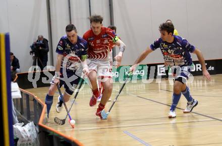 Floorball Derby KAC  gegen VSV Unihockey.  Wurmitzer Luca  (KAC),  Seiser Philipp, Natmessnig Ingolf Gunnar  (VSV). Klagenfurt, am 16.11.2024.
Foto: Kuess
www.qspictures.net
---
pressefotos, pressefotografie, kuess, qs, qspictures, sport, bild, bilder, bilddatenbank