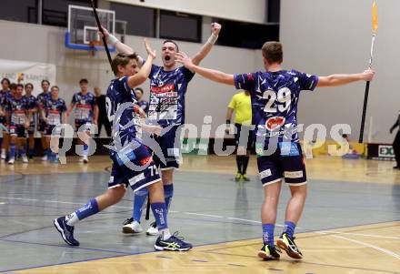 Floorball Derby KAC  gegen VSV Unihockey.   Torjubel Kronig Kilian, Seiser Philipp, Brajic Anze (VSV). Klagenfurt, am 16.11.2024.
Foto: Kuess
www.qspictures.net
---
pressefotos, pressefotografie, kuess, qs, qspictures, sport, bild, bilder, bilddatenbank