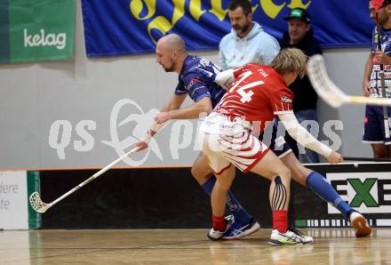 Floorball Derby KAC  gegen VSV Unihockey.  Fina Pascual  (KAC),  Slama Jan  (VSV). Klagenfurt, am 16.11.2024.
Foto: Kuess
www.qspictures.net
---
pressefotos, pressefotografie, kuess, qs, qspictures, sport, bild, bilder, bilddatenbank