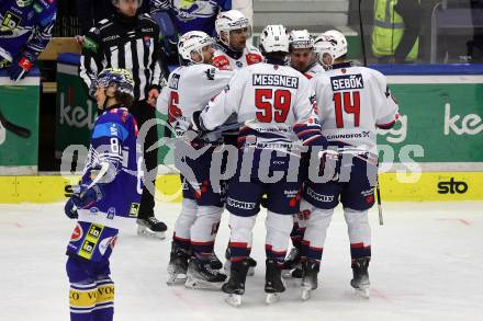 Eishockey ICE Bundesliga. VSV gegen Fehervar.  Torjubel  (Fehervar). Villach, am 20.11.2024.
Foto: Kuess
---
pressefotos, pressefotografie, kuess, qs, qspictures, sport, bild, bilder, bilddatenbank