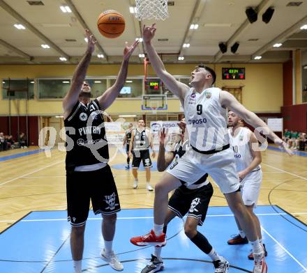 Basketball 2. Liga 2024/2025. Grunddurchgang 9. Runde. KOS Celovec gegen Woerthersee Piraten.  	Enes Avdic (KOS),  Marin Sliskovic (Woerthersee Piraten). Klagenfurt, am 22.11.2024.
Foto: Kuess


---
pressefotos, pressefotografie, kuess, qs, qspictures, sport, bild, bilder, bilddatenbank