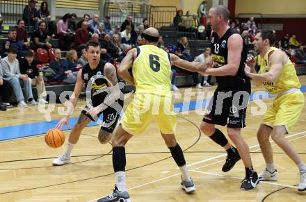 Basketball 2. Liga 2024/2025. Grunddurchgang 10. Runde.  Woerthersee Piraten gegen Mattersburg Rocks.  Shawn L. Ray   (Woerthersee Piraten),  Petar Zivkovic  (Mattersburg). Klagenfurt, am 30.11.2024.
Foto: Kuess


---
pressefotos, pressefotografie, kuess, qs, qspictures, sport, bild, bilder, bilddatenbank