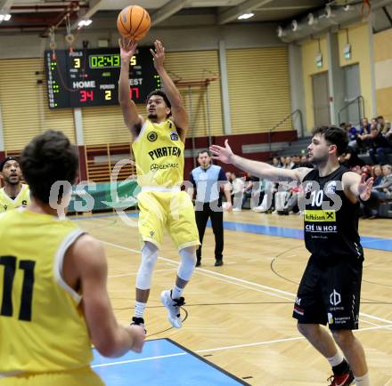 Basketball 2. Liga 2024/2025. Grunddurchgang 10. Runde.  Woerthersee Piraten gegen Mattersburg Rocks.  Marcus Holyfield  (Woerthersee Piraten), Klagenfurt, am 30.11.2024.
Foto: Kuess


---
pressefotos, pressefotografie, kuess, qs, qspictures, sport, bild, bilder, bilddatenbank