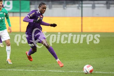 Fussball Bundesliga. SK  Austria Klagenfurt gegen WSG Tirol. Dikeni-Rafid Salifou (Klagenfurt). Klagenfurt, am 1.12.2024.
Foto: Kuess
---
pressefotos, pressefotografie, kuess, qs, qspictures, sport, bild, bilder, bilddatenbank