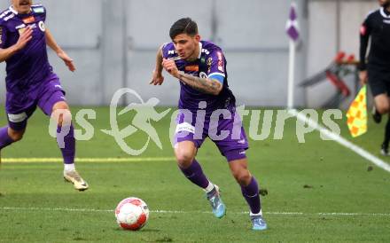 Fussball Bundesliga. SK  Austria Klagenfurt gegen WSG Tirol. David Toshevski (Klagenfurt). Klagenfurt, am 1.12.2024.
Foto: Kuess
---
pressefotos, pressefotografie, kuess, qs, qspictures, sport, bild, bilder, bilddatenbank