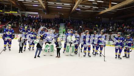 Eishockey ICE Bundesliga. VSV gegen HC Pustertal Woelfe.  Jubel  (VSV). Villach, am 26.12.2024.
Foto: Kuess
---
pressefotos, pressefotografie, kuess, qs, qspictures, sport, bild, bilder, bilddatenbank