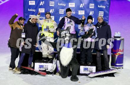 Freeski. Big Air. Patrick Riepl, LR Sebastian Schuschnig, Mari Fukada (JPN), Mia Brookes (GBR), Momo Suzuki (JPN), Klaus Ehrenbrandtner. . Klagenfurt, am 5.1.2025.
Foto: Kuess
---
pressefotos, pressefotografie, kuess, qs, qspictures, sport, bild, bilder, bilddatenbank