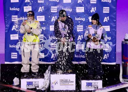 Freeski. Big Air. Mari Fukada (JPN), Mia Brookes (GBR), Momo Suzuki (JPN). Klagenfurt, am 5.1.2025.
Foto: Kuess
---
pressefotos, pressefotografie, kuess, qs, qspictures, sport, bild, bilder, bilddatenbank