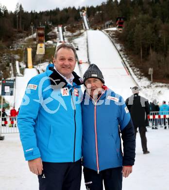 Schin Nordisch. Schispringen. Weltcup. Dieter Moertl (PrÃ¤sident KÃ¤rntner Landesschiverband), Ernst Vettori. . Villach, Alpenarena, am 6.1.2025.
Foto: Kuess
---
pressefotos, pressefotografie, kuess, qs, qspictures, sport, bild, bilder, bilddatenbank