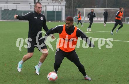 Fussball Bundesliga. Training SK Austria Klagenfurt. Florian Jaritz, Keanan Bennetts. Klagenfurt, am 7.1.2025.
Foto: Kuess
---
pressefotos, pressefotografie, kuess, qs, qspictures, sport, bild, bilder, bilddatenbank