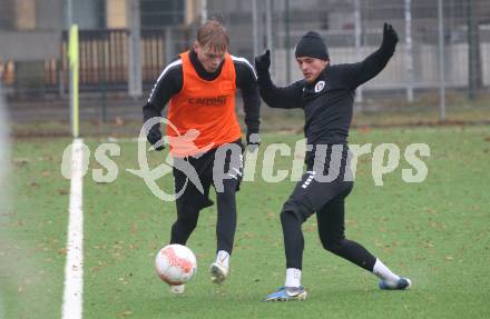 Fussball Bundesliga. Training SK Austria Klagenfurt. Jonas Kuehn, Philipp Wydra. Klagenfurt, am 7.1.2025.
Foto: Kuess
---
pressefotos, pressefotografie, kuess, qs, qspictures, sport, bild, bilder, bilddatenbank