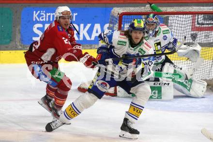 Eishockey ICE Bundesliga. KAC gegen VSV. Senna Peeters (KAC), Chase Pearson (VSV). Klagenfurt, am 8.1.2024.
Foto: Kuess
---
pressefotos, pressefotografie, kuess, qs, qspictures, sport, bild, bilder, bilddatenbank