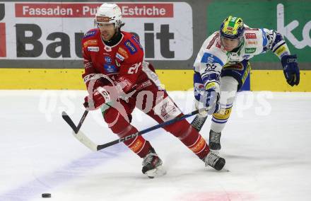 Eishockey ICE Bundesliga. KAC gegen VSV. Thomas Hundertpfund (KAC), Guus Van Nes  (VSV). Klagenfurt, am 8.1.2024.
Foto: Kuess
---
pressefotos, pressefotografie, kuess, qs, qspictures, sport, bild, bilder, bilddatenbank