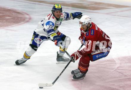 Eishockey ICE Bundesliga. KAC gegen VSV. Nick Pastujov (KAC), Philipp Lindner (VSV). Klagenfurt, am 8.1.2024.
Foto: Kuess
---
pressefotos, pressefotografie, kuess, qs, qspictures, sport, bild, bilder, bilddatenbank