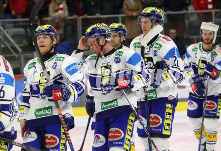 Eishockey ICE Bundesliga. KAC gegen VSV. John Hughes, Mark Katic,  (VSV). Klagenfurt, am 8.1.2024.
Foto: Kuess
---
pressefotos, pressefotografie, kuess, qs, qspictures, sport, bild, bilder, bilddatenbank