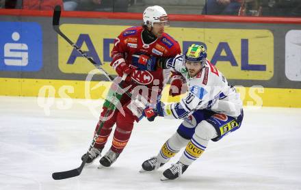 Eishockey ICE Bundesliga. KAC gegen VSV. Thomas Hundertpfund (KAC), Thomas Vallant (VSV). Klagenfurt, am 8.1.2024.
Foto: Kuess
---
pressefotos, pressefotografie, kuess, qs, qspictures, sport, bild, bilder, bilddatenbank