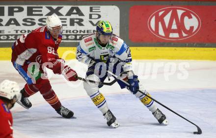 Eishockey ICE Bundesliga. KAC gegen VSV. Thilo Nickl (KAC), Nikita Scherbak (VSV). Klagenfurt, am 8.1.2024.
Foto: Kuess
---
pressefotos, pressefotografie, kuess, qs, qspictures, sport, bild, bilder, bilddatenbank