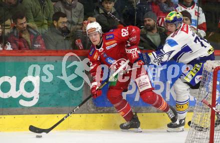 Eishockey ICE Bundesliga. KAC gegen VSV. Thilo Nickl (KAC), Felix Maxa (VSV). Klagenfurt, am 8.1.2024.
Foto: Kuess
---
pressefotos, pressefotografie, kuess, qs, qspictures, sport, bild, bilder, bilddatenbank