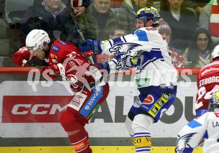 Eishockey ICE Bundesliga. KAC gegen VSV. Thomas Hundertpfund (KAC), Philipp Lindner (VSV). Klagenfurt, am 8.1.2024.
Foto: Kuess
---
pressefotos, pressefotografie, kuess, qs, qspictures, sport, bild, bilder, bilddatenbank