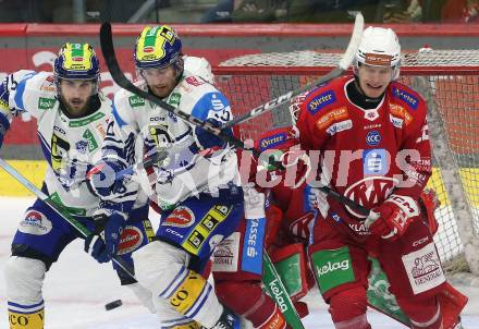 Eishockey ICE Bundesliga. KAC gegen VSV. Senna Peeters (KAC), Kevin Hancock (VSV). Klagenfurt, am 8.1.2024.
Foto: Kuess
---
pressefotos, pressefotografie, kuess, qs, qspictures, sport, bild, bilder, bilddatenbank