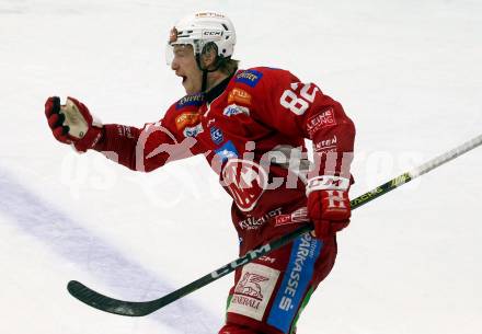 Eishockey ICE Bundesliga. KAC gegen VSV. Torjubel Timo Nickl (KAC). Klagenfurt, am 8.1.2024.
Foto: Kuess
---
pressefotos, pressefotografie, kuess, qs, qspictures, sport, bild, bilder, bilddatenbank