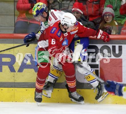 Eishockey ICE Bundesliga. KAC gegen VSV. Tobias Sablattnig (KAC), Max Coatta (VSV). Klagenfurt, am 8.1.2024.
Foto: Kuess
---
pressefotos, pressefotografie, kuess, qs, qspictures, sport, bild, bilder, bilddatenbank