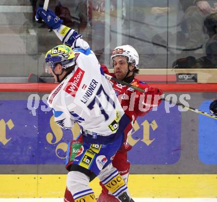 Eishockey ICE Bundesliga. KAC gegen VSV. Thomas Hundertpfund (KAC), Philipp Lindner (VSV). Klagenfurt, am 8.1.2024.
Foto: Kuess
---
pressefotos, pressefotografie, kuess, qs, qspictures, sport, bild, bilder, bilddatenbank