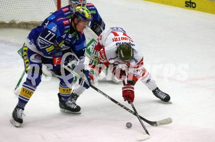 Eishockey ICE Bundesliga. VSV gegen HCB SÃ¼dtirol Alperia.   Philipp Lindner (VSV), Anthony Salinitri (Bozen). Villach, am 12.1.2025
Foto: Kuess
---
pressefotos, pressefotografie, kuess, qs, qspictures, sport, bild, bilder, bilddatenbank