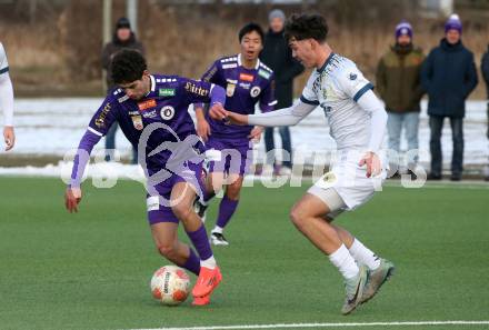 Fussball Bundesliga. Testspiel. SK Austria Klagenfurt gegen NK Brinje. Ben Bobzien (Austria Klagenfurt). Moosburg, am 12.1.2025.
Foto: Kuess
---
pressefotos, pressefotografie, kuess, qs, qspictures, sport, bild, bilder, bilddatenbank