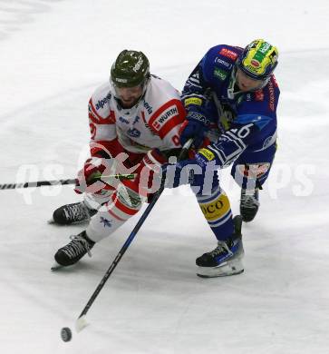 Eishockey ICE Bundesliga. VSV gegen HCB SÃ¼dtirol Alperia.   Guus Van Nes(VSV),  Giordano Finoro (Bozen). Villach, am 12.1.2025
Foto: Kuess
---
pressefotos, pressefotografie, kuess, qs, qspictures, sport, bild, bilder, bilddatenbank