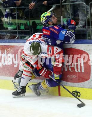 Eishockey ICE Bundesliga. VSV gegen HCB SÃ¼dtirol Alperia.   Max Coatta(VSV),  Cristiano Digiacinto (Bozen). Villach, am 12.1.2025
Foto: Kuess
---
pressefotos, pressefotografie, kuess, qs, qspictures, sport, bild, bilder, bilddatenbank