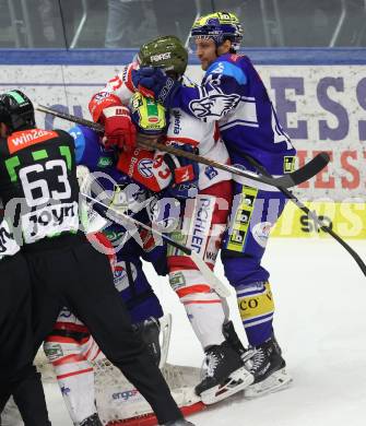 Eishockey ICE Bundesliga. VSV gegen HCB SÃ¼dtirol Alperia.   Guus Van Nes, Alex Wall (VSV),  Luca Frigo (Bozen). Villach, am 12.1.2025
Foto: Kuess
---
pressefotos, pressefotografie, kuess, qs, qspictures, sport, bild, bilder, bilddatenbank