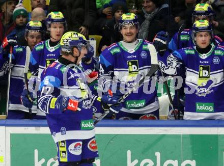 Eishockey ICE Bundesliga. VSV gegen HCB SÃ¼dtirol Alperia.   Torjubel Philipp Lidner (VSV). Villach, am 12.1.2025
Foto: Kuess
---
pressefotos, pressefotografie, kuess, qs, qspictures, sport, bild, bilder, bilddatenbank