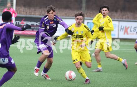 Fussball Bundesliga. Testspiel. SK Austria Klagenfurt gegen Lafnitz. Matteo Kitz (Austria Klagenfurt), Jakob Knollmueller (Lafnitz). Klagenfurt, am 31,1.2025.
Foto: Kuess
---
pressefotos, pressefotografie, kuess, qs, qspictures, sport, bild, bilder, bilddatenbank