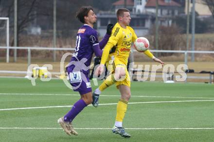 Fussball Bundesliga. Testspiel. SK Austria Klagenfurt gegen Lafnitz. Thorsten Mahrer(Austria Klagenfurt), Zvonimir Plavcicl (Lafnitz). Klagenfurt, am 31,1.2025.
Foto: Kuess
---
pressefotos, pressefotografie, kuess, qs, qspictures, sport, bild, bilder, bilddatenbank