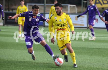 Fussball Bundesliga. Testspiel. SK Austria Klagenfurt gegen Lafnitz. Christopher Wernitznig (Austria Klagenfurt), Kuersat Gueclue (Lafnitz). Klagenfurt, am 31,1.2025.
Foto: Kuess
---
pressefotos, pressefotografie, kuess, qs, qspictures, sport, bild, bilder, bilddatenbank