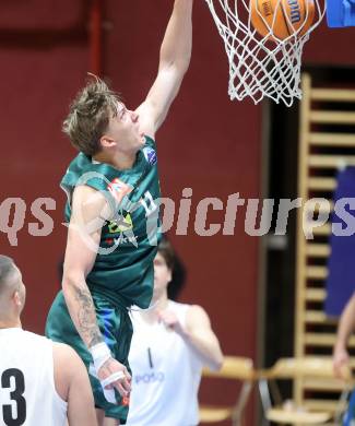 Basketball 2. Liga 2024/2025. Grunddurchgang 17. Runde.  KOS Celovec gegen Dornbirn Lions.   Davids Grinbergs  (Dornbirn Lions). Klagenfurt, am 1.2.2025.
Foto: Kuess


---
pressefotos, pressefotografie, kuess, qs, qspictures, sport, bild, bilder, bilddatenbank