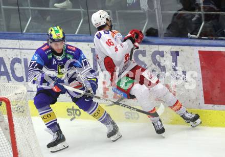 Eishockey ICE Bundesliga. VSV gegen KAC. Philipp Lindner (VSV), Simeon Schwinger (KAC). Villach, am 2.2..2025
Foto: Kuess
---
pressefotos, pressefotografie, kuess, qs, qspictures, sport, bild, bilder, bilddatenbank