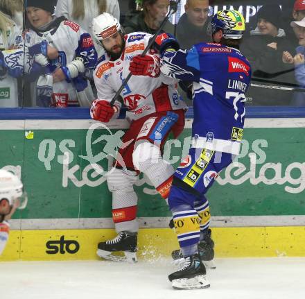 Eishockey ICE Bundesliga. VSV gegen KAC. Philipp Lindner (VSV), Raphael Herburger (KAC). Villach, am 2.2..2025
Foto: Kuess
---
pressefotos, pressefotografie, kuess, qs, qspictures, sport, bild, bilder, bilddatenbank