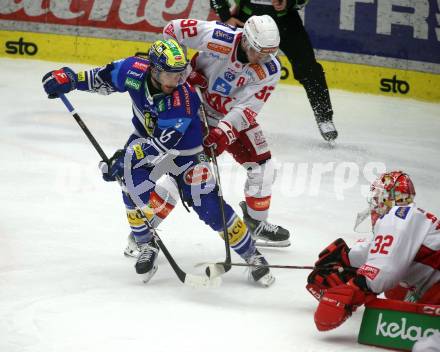 Eishockey ICE Bundesliga. VSV gegen KAC. Kevin Hancock (VSV), Clemens Unterweger, Sebastian Dahm (KAC). Villach, am 2.2..2025
Foto: Kuess
---
pressefotos, pressefotografie, kuess, qs, qspictures, sport, bild, bilder, bilddatenbank